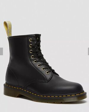 NEW Dr. Martens Womens 8 Eye Lace Boots Black Felix Rub Off 1460 Unisex Vegan